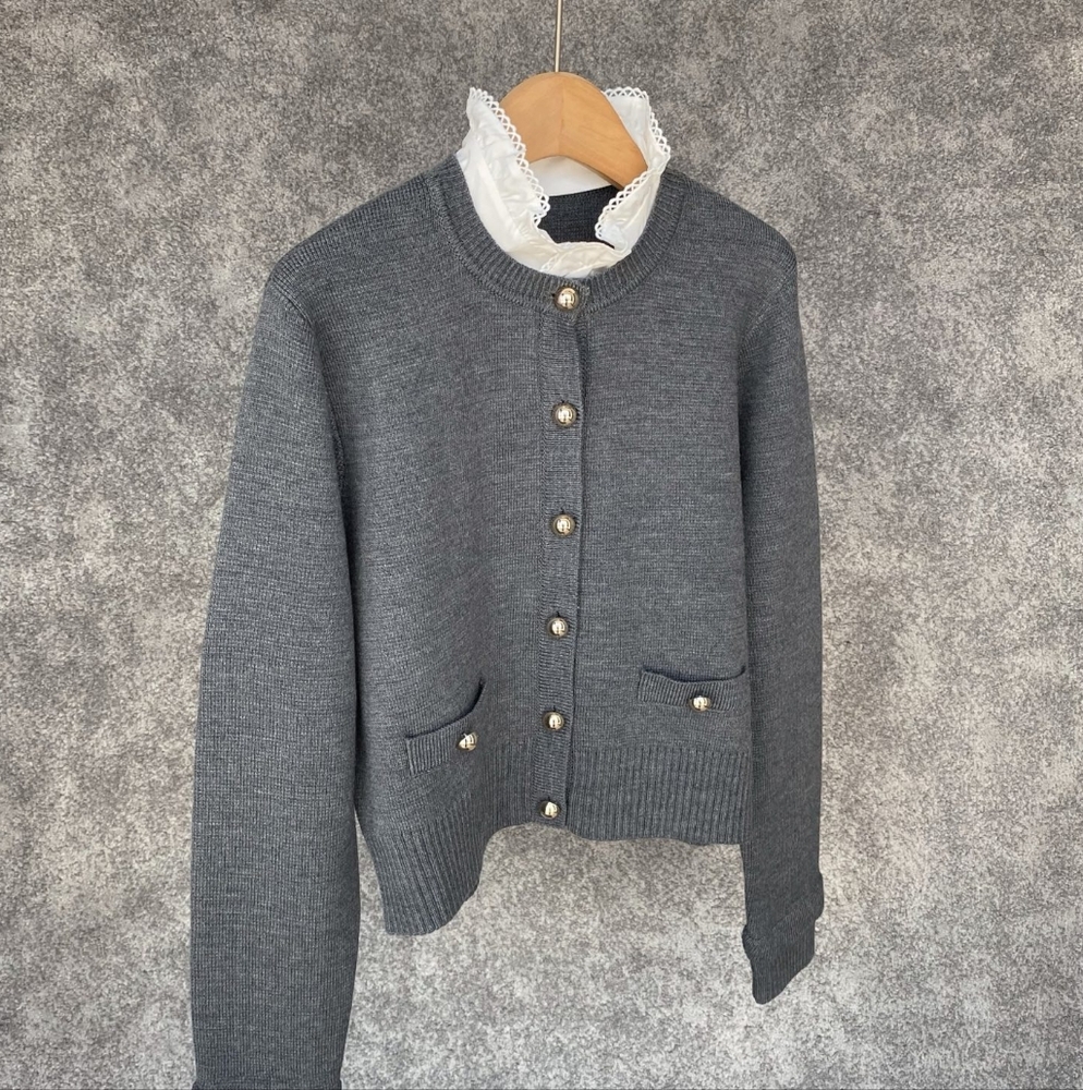 Sandro Cardigan with detachable ruffle collar - Picture 7 of 13